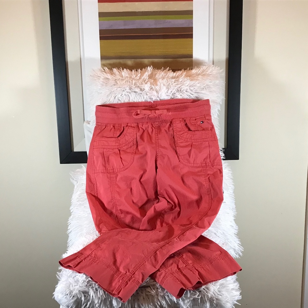 Tommy Hilfiger Vintage Women’s Coral Capris/Drawstring Waistband & Flap Pocket